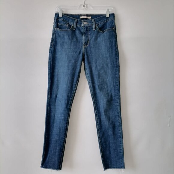 Levi's Denim - Levi's Womens Denim Blue Mid Rise Frayed Hem 311 Shaping Skinny Jeans Size 28